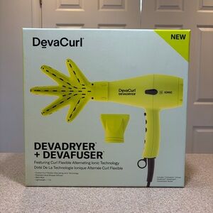 DevaCurl DevaDryer + DevaFuser Pro Ionic Blow Dryer Green NEW! $180 Retail!🔥